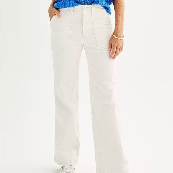 ๐ EUC ๐ Sonoma Goods For Life - Wide Leg Jeans - Size 8 - Color Cream - Picture 5 of 5